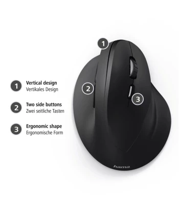 HAMA miš EMC-500 ergonomski,žični,6 tipki