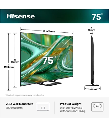 HISENSE TV LED 75E8S