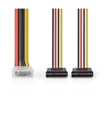 Interni Napojni Kabel | Molex M -  2x SATA 15-pin Ž | 0.15 m | Box Pack | NEDIS