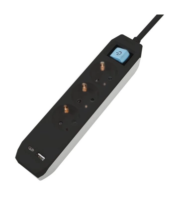 PP-3-30B-TC Produžni kabal usb x3 16A 3m BL