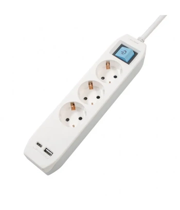 PP-3-45-TC Produžni kabal usb x3 16A 4.5m WH