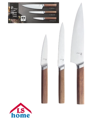 SET NOŽEVA 3/1 33cm,24cm,20cm/drvena ručka PR-09 Previllage 20#...