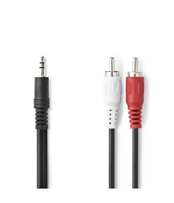 Stereo Audio Kabel | 3.5 mm m - 2x RCA m | 1.5 m | Crni | NEDIS