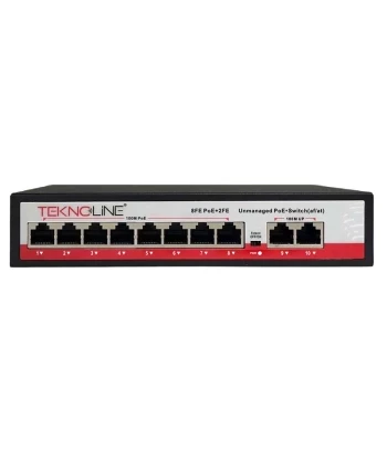 Switch PoE | 24V | 8 PoE Portova + 2 Uplink | Teknoline