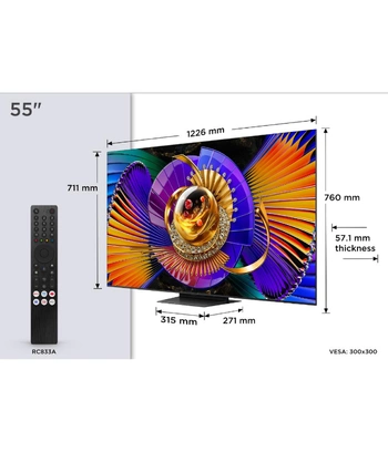 TCL 55"C7L 4K SQD-Mini LED;UHD 144Hz/288Hz FHD Google TV;B&O, 800 zones, 2700 nits