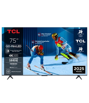 TCL 75"C6K 4K QD-Mini LED TV144Hz Google TV; Game Master;Dolby Atmos; Onkyo 2.1; HDR Premium;