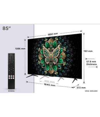 TCL 85"C6K 4K QD-Mini LED TV144Hz Google TV; Game Master;Dolby Atmos; Onkyo 2.1; HDR Premium;