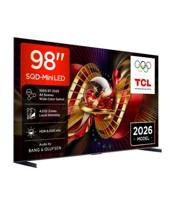 TCL 98"C8L 4K SQD-Mini LED;UHD 144Hz/288Hz FHD Google TV;B&O, 4032 zones, 6000 nits; Zeroborder