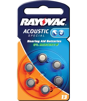 Zinc-air baterija za slušni aparat, 1.4V, 290 mAh, 7.8x5.35mm, pakiranje 6 komad